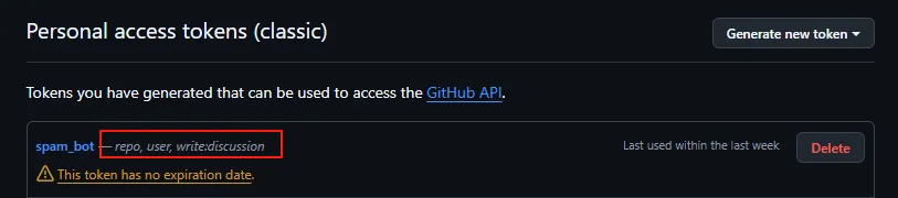 配置 GitHub Actions Secret